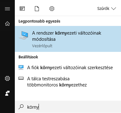 PATH változó beállítása