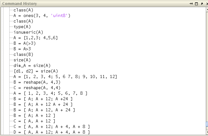 Matlab history
